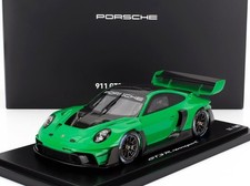 2023 Porsche 11 992 GT3 R #0 Racing Coupe Green Black 1:18 w/Showcase by Spark