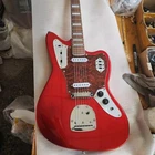 Red Offset Electric Guitar Dual Single Coil Tremolo Bridge Block Inlay