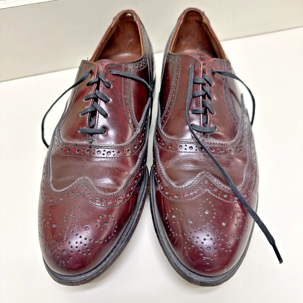 Hanover Comfort Plus Vintage  Men\'s Leather Wingtip Shoes Sz 11‎  Made In USA Vintage Hanover Leather Wingtip Shoes Mens Made In Hanover  main image 2