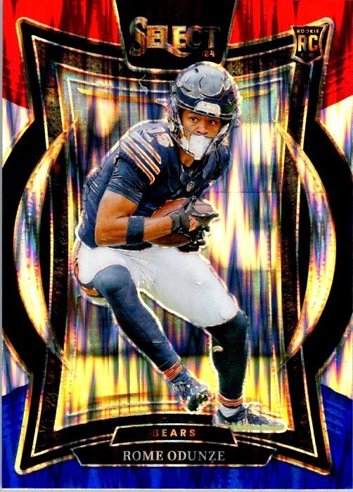 Rome Odunze 2024 Select Red Blue Shock Concourse Rookie Card #3 - Bears