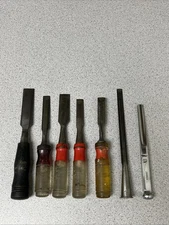 Vintage Lot Of 7 Wood Chisels Stanley, Buck Bros, Zimmer