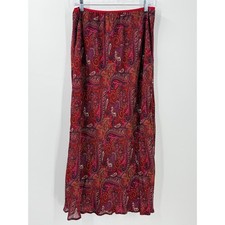 Vtg 90s Paisley Maxi Skirt Womens sz M Whimsigoth Boho Academia elastic waist
