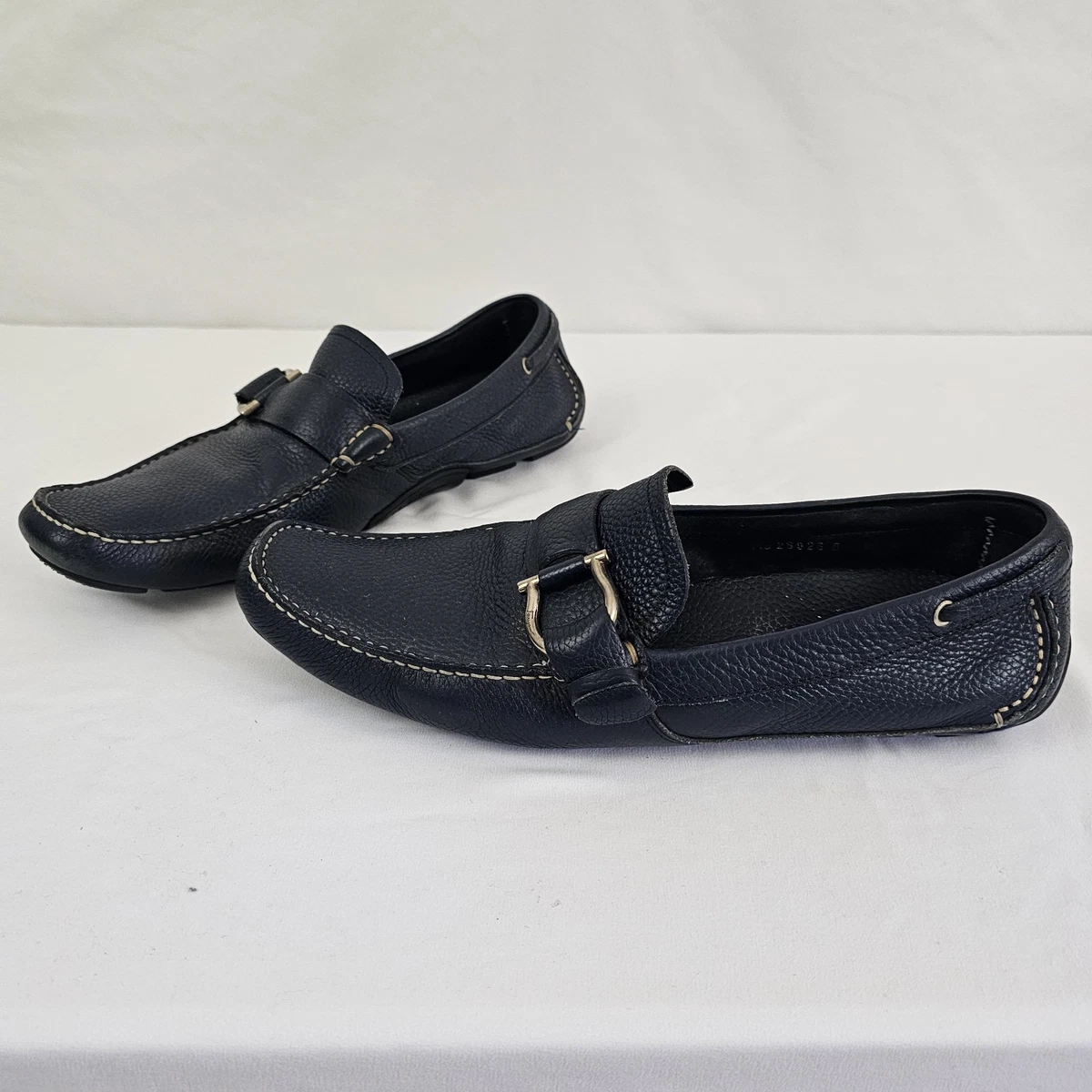 Salvatore Ferragamo Leather Upper Blue Dress Shoes for Men  display picture 1