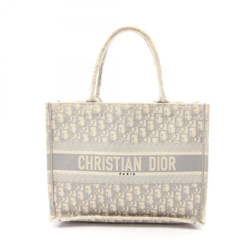 Christian Dior BOOK TOTE Tote Bag Gray Canvas #RCB7992