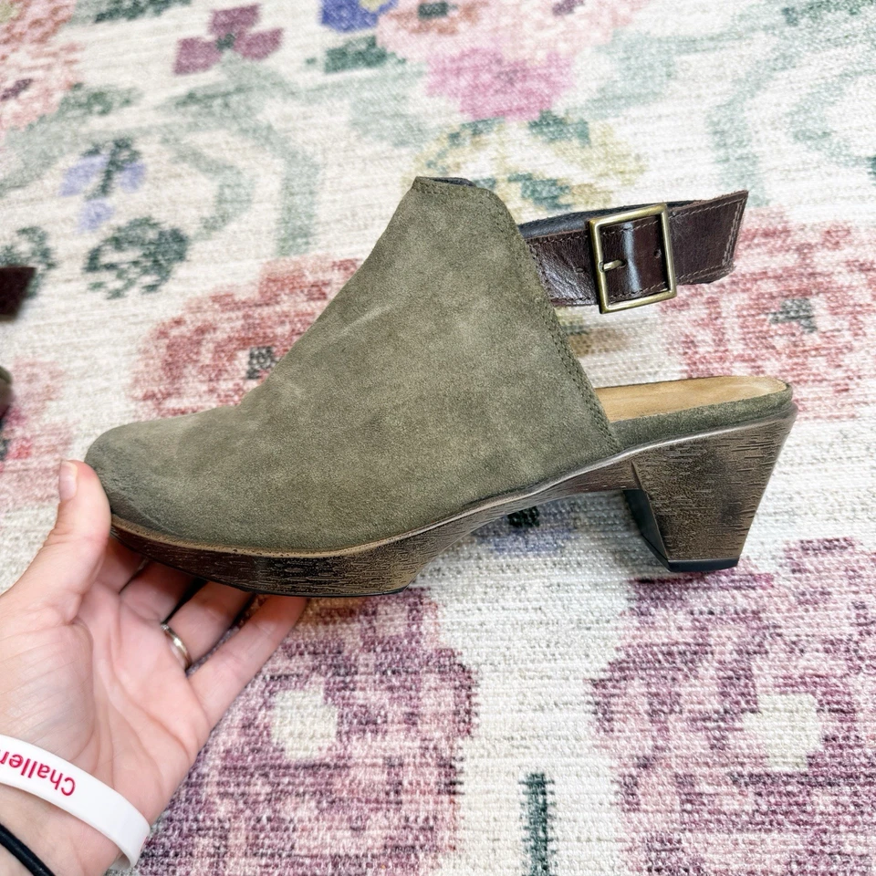 Tacones Naot Olive Gamuza Cuero Cordones Talla 38 Boho Zuecos Ropa de Oficina Clásicos Foto 4 de 4