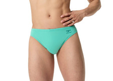 SPEEDO MENS SWIMMING BRIEFS.NEW AQUA GREEN SOLID ENDURANCE+ TRUNKS SWIMMERS S26