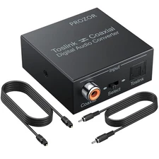 PROZOR 192K Bi-directional Coaxial Optical Converter, Optical SPDIF Toslink t...