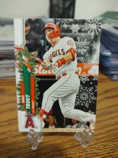 2020 Topps Holiday #HW123 Mike Trout Variation Candy Cane Bat