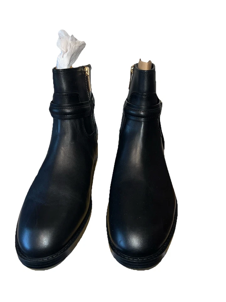 MICHAEL KORS “MINDY” FLAT BOOTIE BOMBE LEATHER IN Black NEW IN BOX SIZE 9M - Image 3 of 4