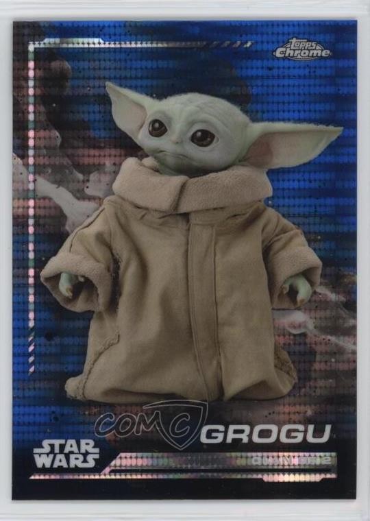 2024 Topps Chrome Star Wars Blaster Blue Pulsar Refractor Grogu #22 0i5i