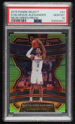 2019 Panini Select Concourse Neon Green Prizm 43/75 Shai Gilgeous-Alexander 0b3o