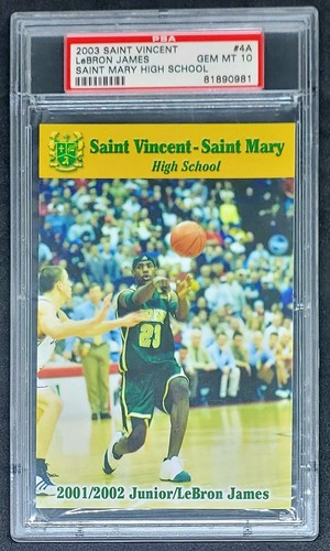 2003 SAINT VINCENT LEBRON JAMES HIGH SCHOOL SP RC #4A PSA 10 TIFFANY /1000 - Picture 2 of 5