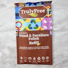 Truly Free Wood & Furniture Polish 12 fl oz refill non toxic plant based 