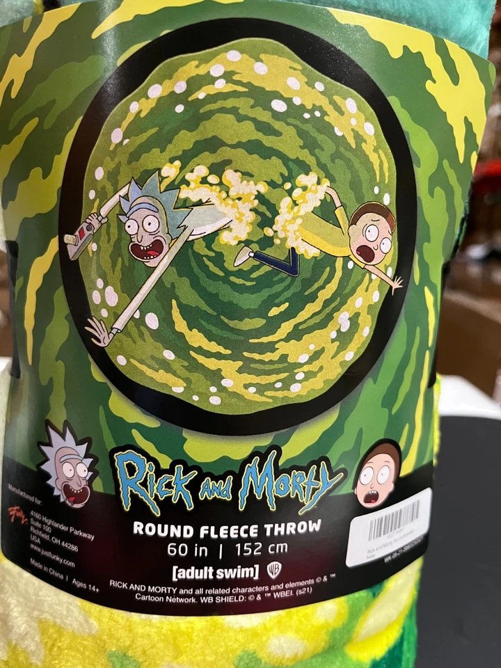 Rick and Morty Rounded Portal Blanket Throw 60 inches ROUND - Image 3 of 4