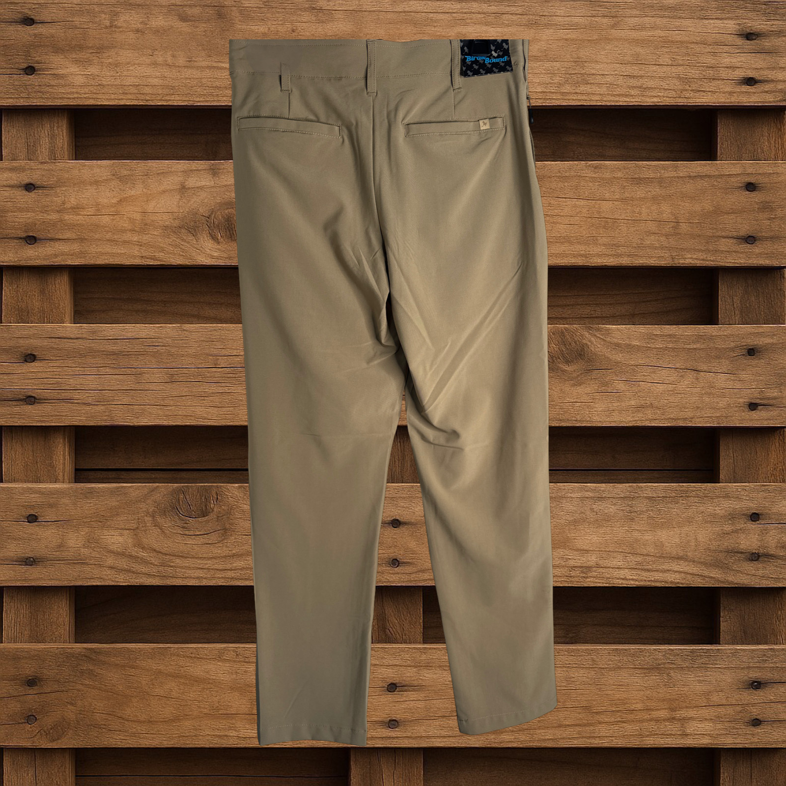Birdie Bound Gotcha Man Golf Pant Light Khaki 34X30  Stretch, Flex Waist New