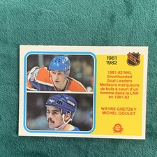 1982 O-Pee-Chee Wayne Gretzky Michel Goulet Edmonton Quebec Card #237