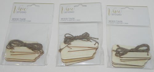 SET ETIKETTEN MY MINDS EYE DIY SHOPPE AC CHEERS WOOD TAG EMBELLISHMENTS XOXO BIRTHDAY - Bild 3 von 5