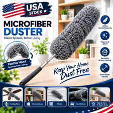 Microfiber Duster Soft Feather Dusting Brush Household Extendable Cleaning Tool