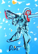 Daniel Richter, Autogramm auf Einladungskarte ,original signiert 13x18 cm