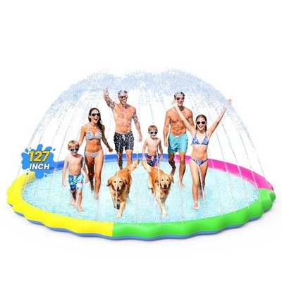 VISTOP Non-Slip Splash Pad for Kids and Dog, Thicken Sprinkler Pool Summer