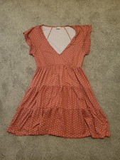 Urban Outfitters Julia Ruffle Coral Mini Dress Womans M