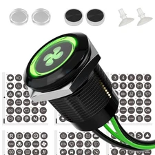 - 1Pcs Latching Push Button Switch Power Button Includes 185 Symbols 12V Swit...