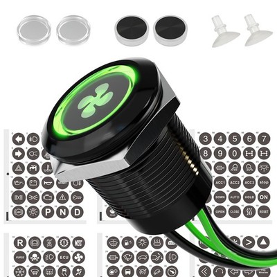- 1Pcs Latching Push Button Switch Power Button Includes 185 Symbols 12V Swit...