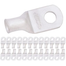 SELTERM 25pcs 6 AWG 1/4 Stud Wide Pad Marine Grade Tinned Copper Battery Cabl...