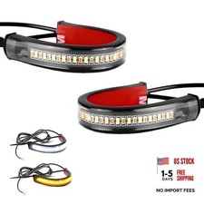 2PCS Motorcycle LED Turn Signal Light, Flexible Switchback Fork Turn Signal