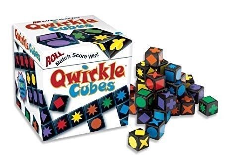 Jeu de société Qwirkle Cube édition premium avec 90 pièces en bois massif poli et sac en toile