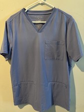 Januu Men's Ceil Blue Scrub Top Size Medium Preowned