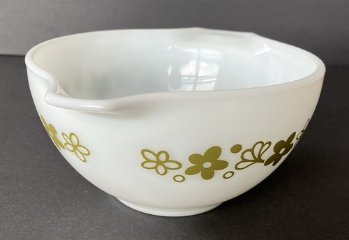 Ciotola di miscelazione vintage Pyrex 441 1-1/2 pinta fiori primaverili margherita pazza - Foto 3 di 9