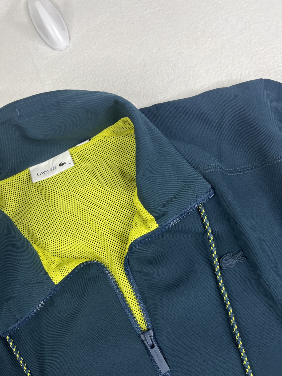 Lacoste Sport Jacket 36 / Small Womens Full Zip Windbreaker Teal Green thumbnail 3