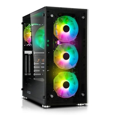 B-Ware PC-Gehäuse SQ-Tower 01T V2, USB 3.0, 4x ARGB, Tempered Glass