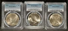 1922 1923 & 1924 PCGS Certified Grade MS64 Set- 90% Silver - No Reserve Auction!