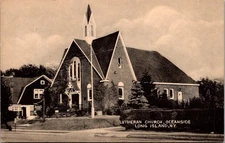 Lutheran Church, Oceanside Long Island NY Vintage Postcard R29
