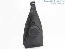 LV Monogram Shadow Duo Sling Bum Shoulder Bag Black Calf Leather M21890