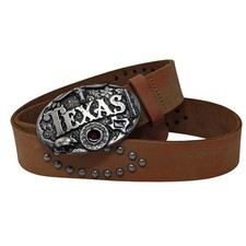 GAP Women's Texas Belt Buckle Studded Belt Leather Western Cowgirl Distressed