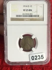 1914-D Lincoln Wheat Small Cent 1C NGC VF25 BN Bronze Cert 2613530-001 ref 235