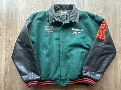 Vintage Reebok Classic Varsity Letterman Jacket XL Super Bowl 28 XXVIII Leather