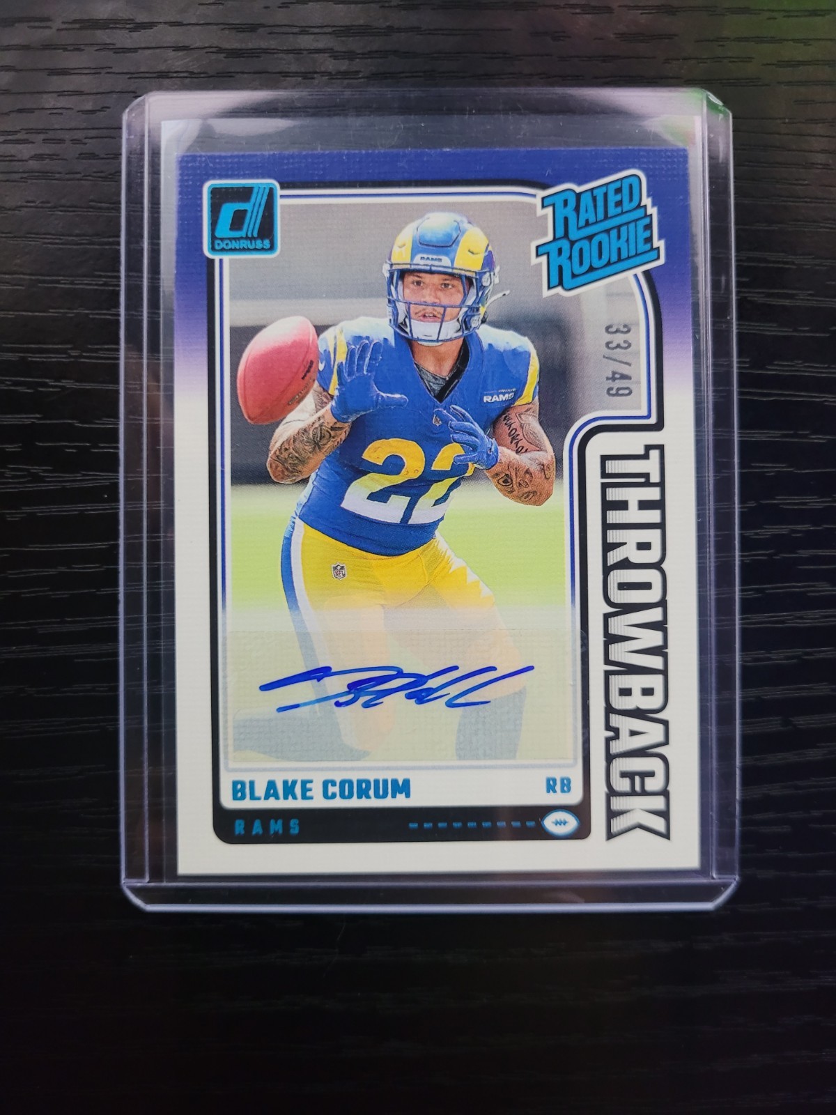 2024 Panini Donruss - Blake Corum Rated Rookie Throwback (RC, Auto) 33/49