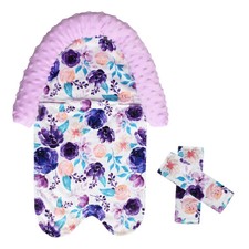 Baby Head Support and Strap Covers for Car Seat,Minky Infant Carseat Headrest fo