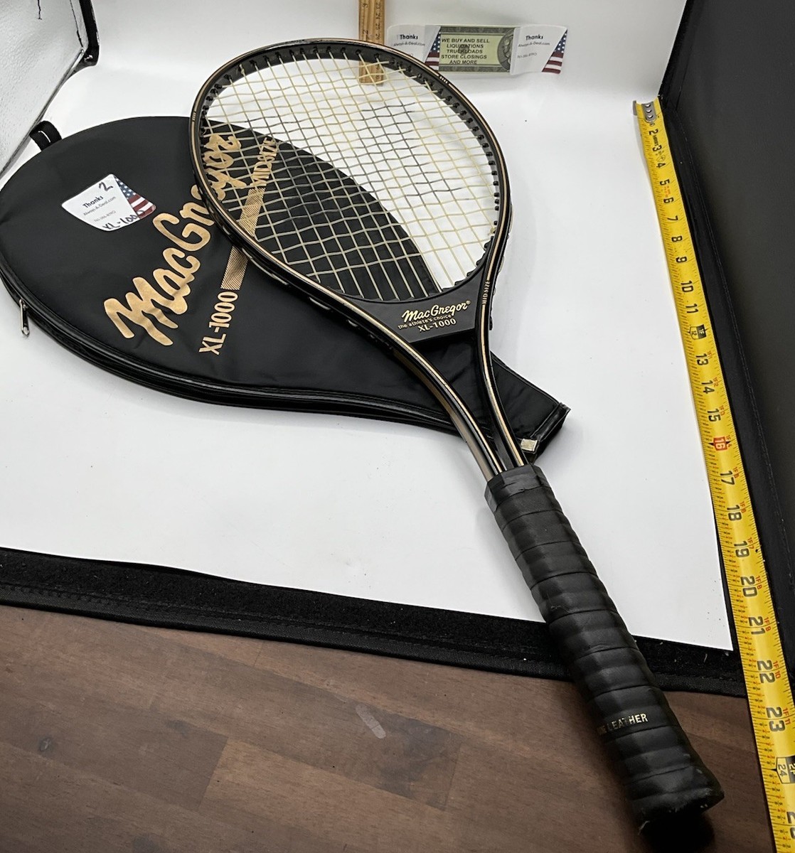Vintage MacGregor XL 1000 Midsize Tennis Racket With Zippered