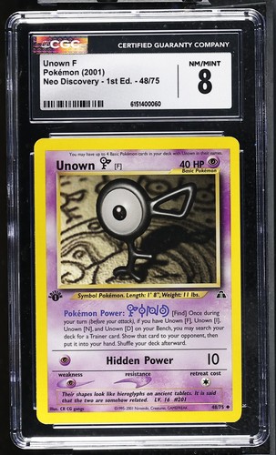 Unown [F] (1st Edition) graded CGC 8 for sale on eBay
