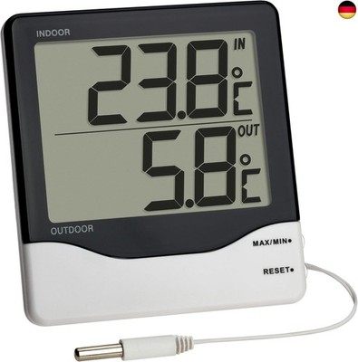 TFA Dostmann Digitales Innen-Außen-Thermometer, 30.1011, großes Display Höchst- 