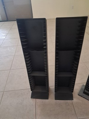 Laserline 120 Capacity CD Storage Tower Stand Rack Black Vintage Rare