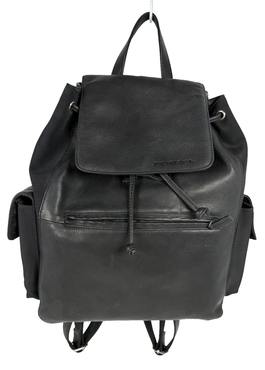 Fossil Black Leather/Nylon Shoulder Bag Backpack Amazon.com: Fossil Men main image 2