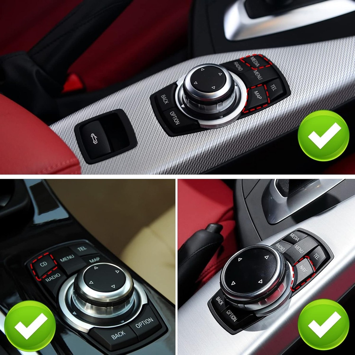  純正 iDrive コントローラー 本体　セラミックフィニッシュ Jaronx 7PCS iDrive Control Button Replacement for BMW 1/2/3/4/5/7