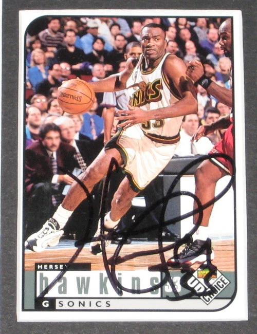 Exhibición de fotos firmada por Hersey Hawkins 11x17 76ers Bradley Foto 2 de 2