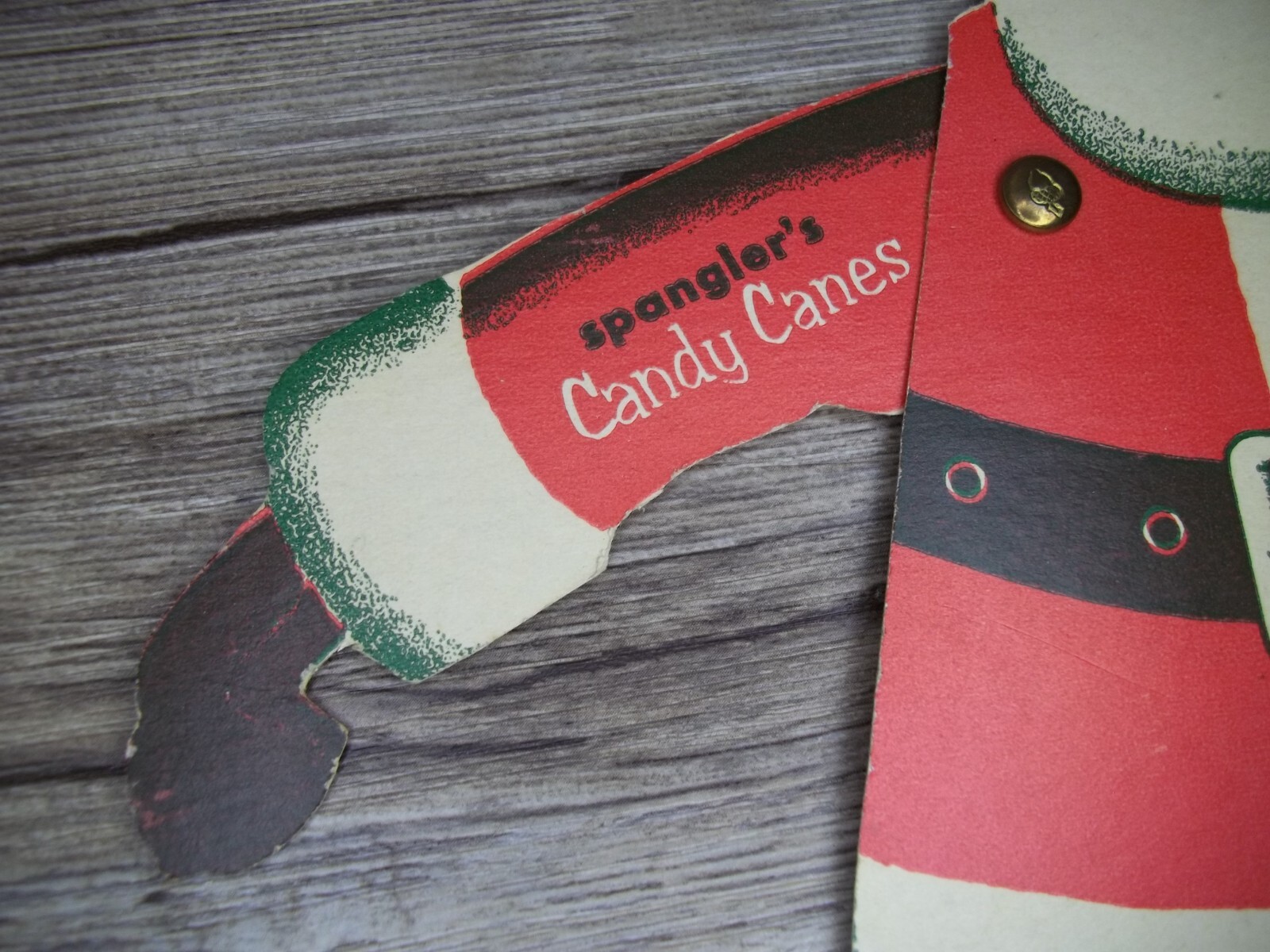 Spangler's candy canes advertising Santa Claus figure moveable joints T